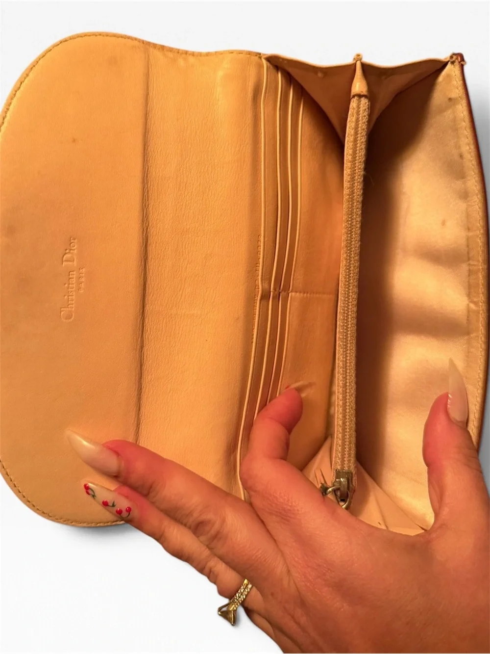 Christian Dior- AUTHENTIC 🍀 Vintage Romantique Trotter Heart Lock Long Wallet